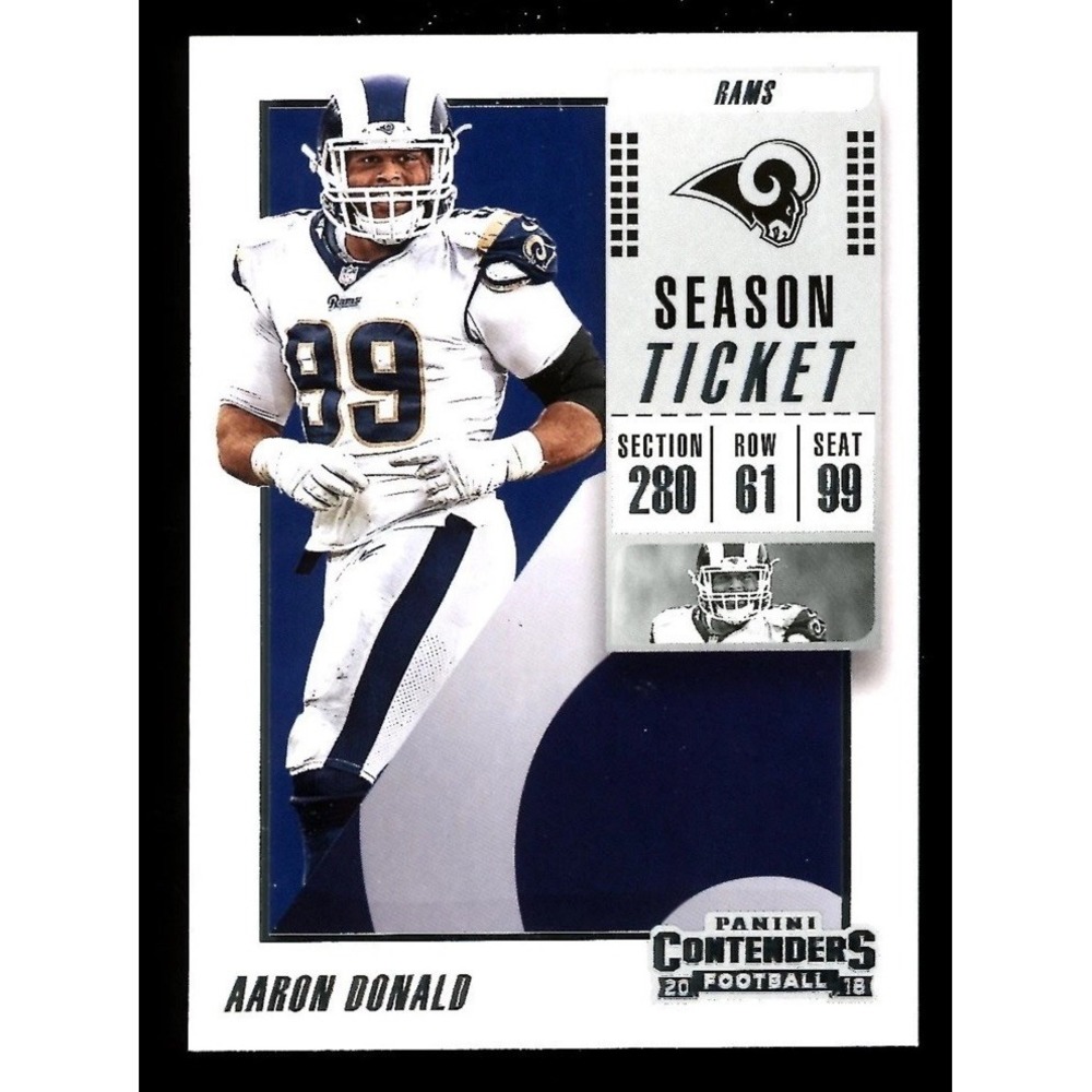 2018 Panini Contenders Season‎ Ticket #47 Aaron Donald Los Angeles Rams